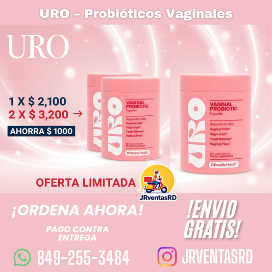 URO – Probióticos Vaginales Para el Bienestar Íntimo Femenino | 60 cápsulas
