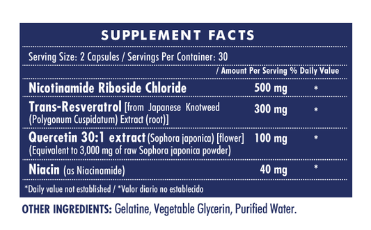 NAD+ Resveratrol: Potente Anti-Envejecimiento